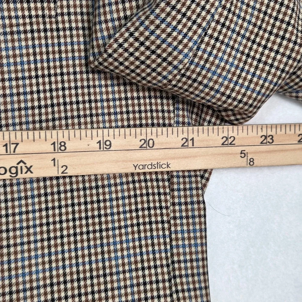 Canali Proposta Blazer Mens 42 L Brown Blue Houndstooth Wool Sport Coat Italy